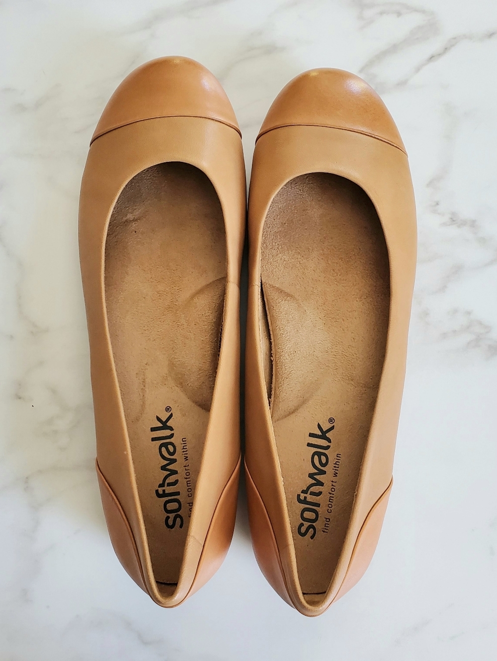 SoftWalk Women's Sonoma Cap Toe Leather Ballet Flat, NWOB - Picture 4 of 13